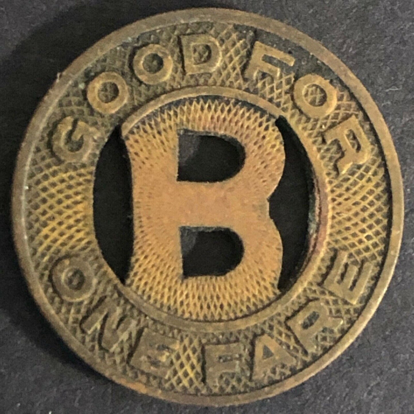 Scarce Vintage Brass Token 16mm Beloit Bus Company Good For One Fare c1944