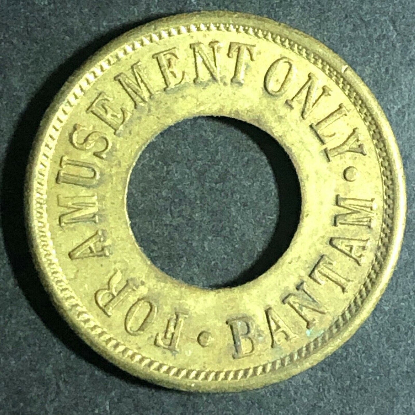 Vintage 21mm Brass "Bantam For Amusement Only" - Donut Token