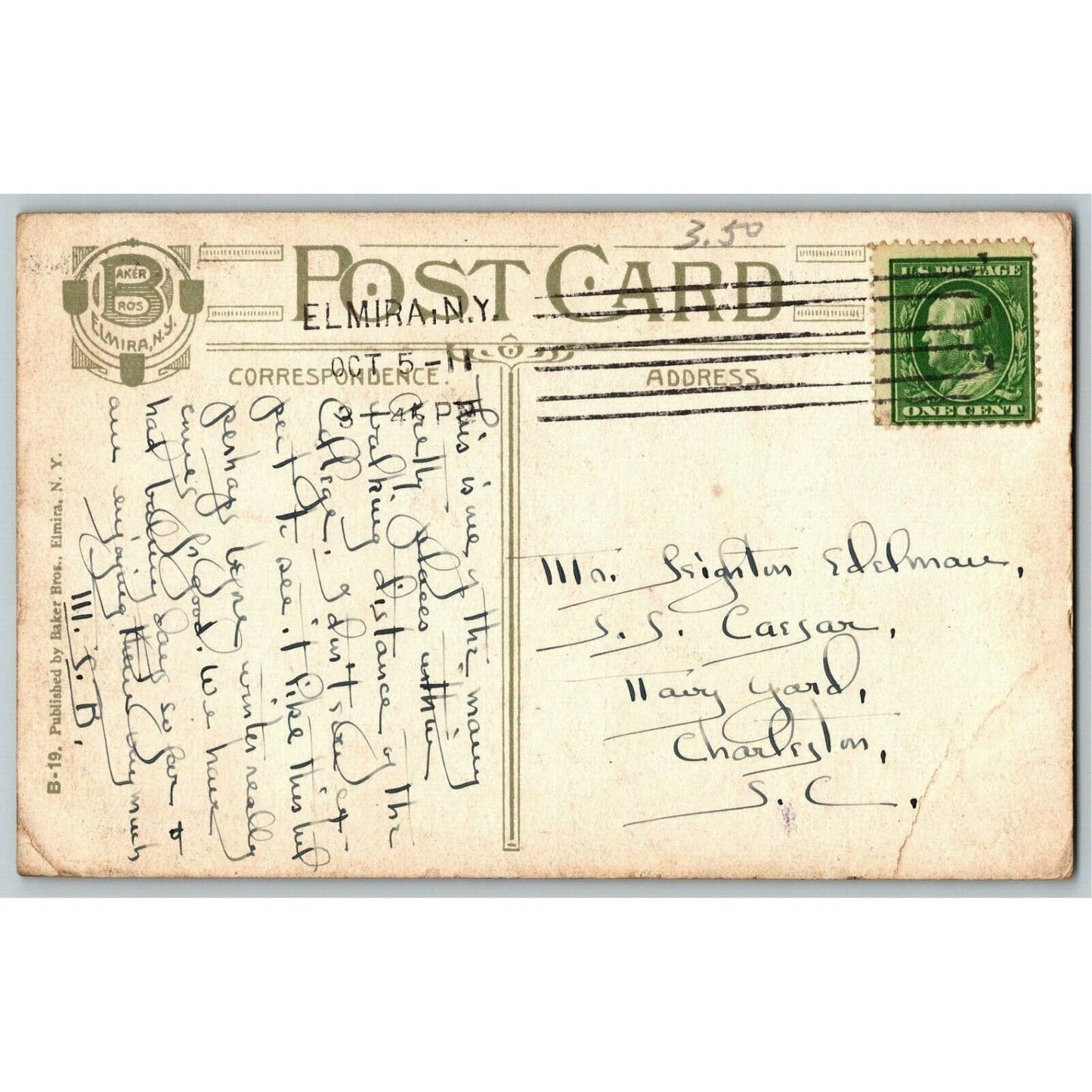 Vintage Postcard "Rainbow Falls in Winter, Watkins Glen, N.Y."