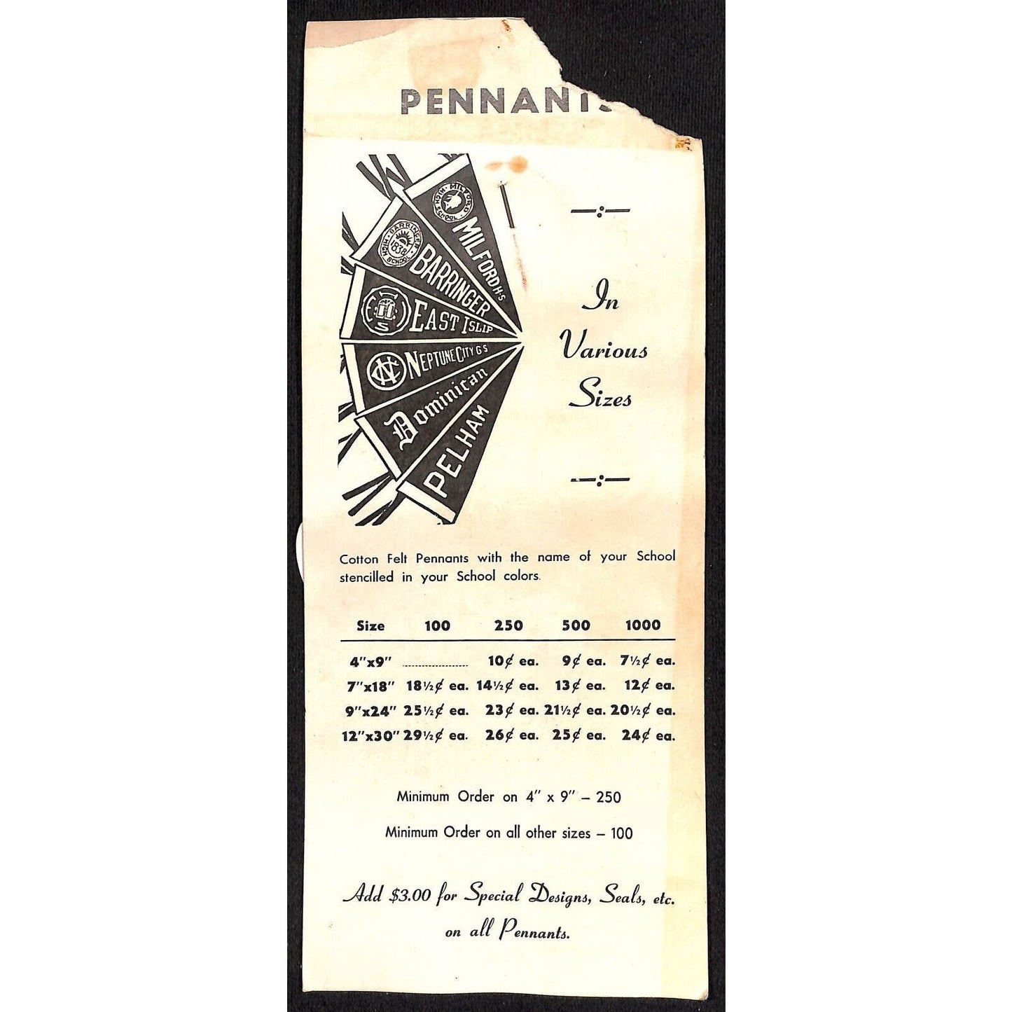 1953 School Football Pinback on Phila. Badge Co. Catalog Salesman's Sample Card