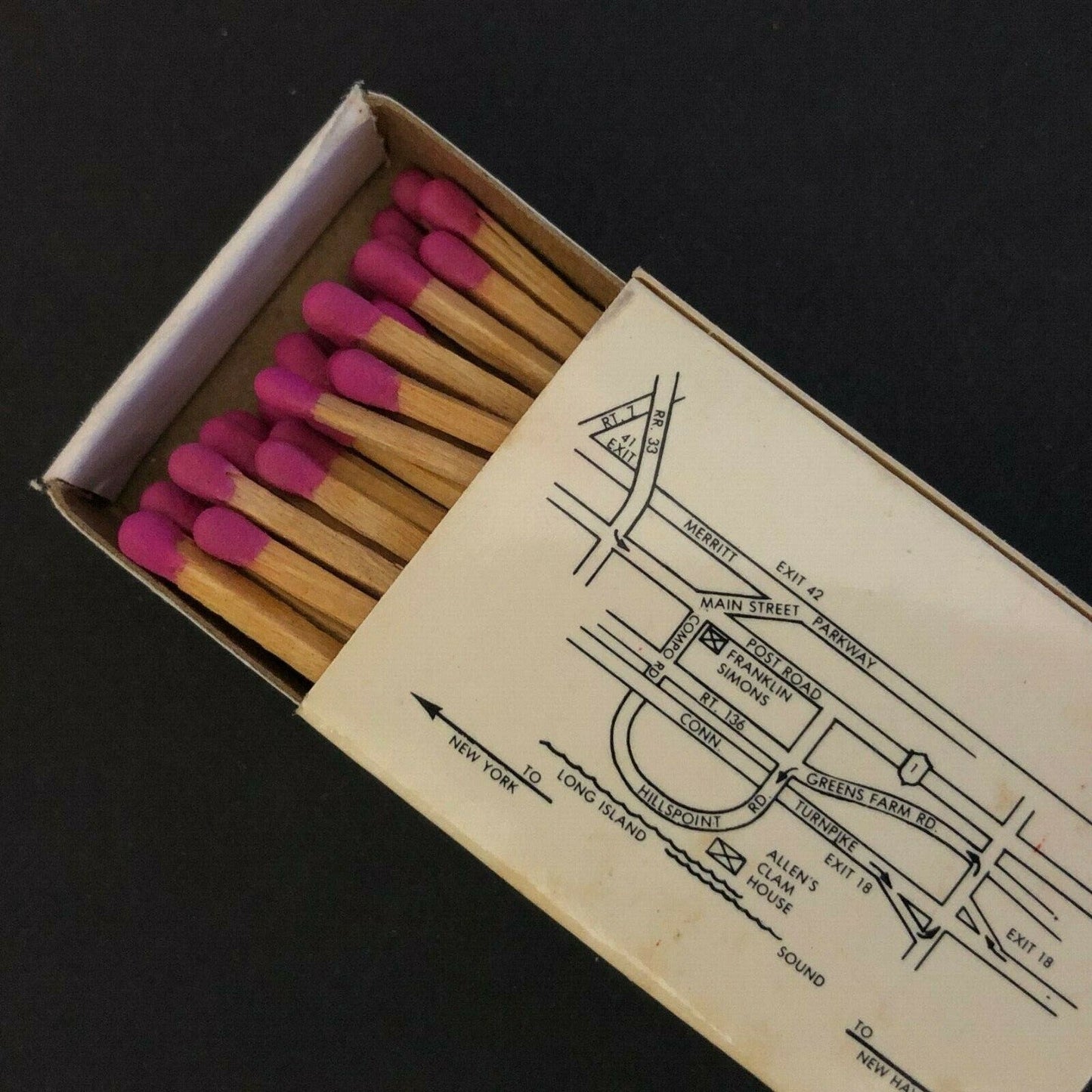 c1980's Wooden Matchboxes / Matchbooks "Allen's Clam & Lobster House" Westport