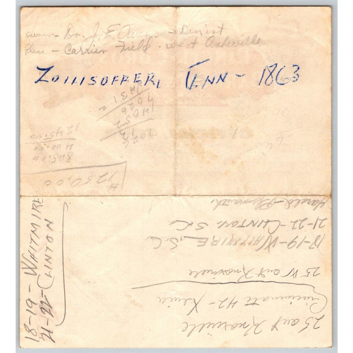 1950 Ringling Bros Barnum Bailey Circus Route Card Decatur Peoria Milwaukee