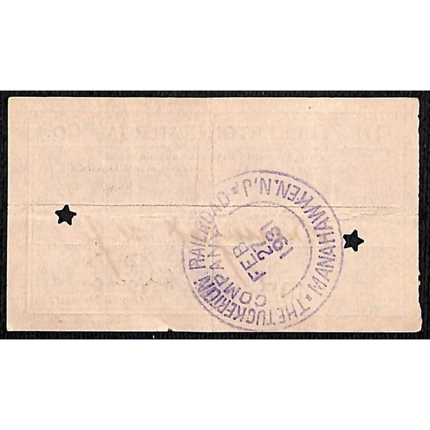 1931 Tuckerton Railroad First Class Ticket Manahawken, NJ Scarce #2407