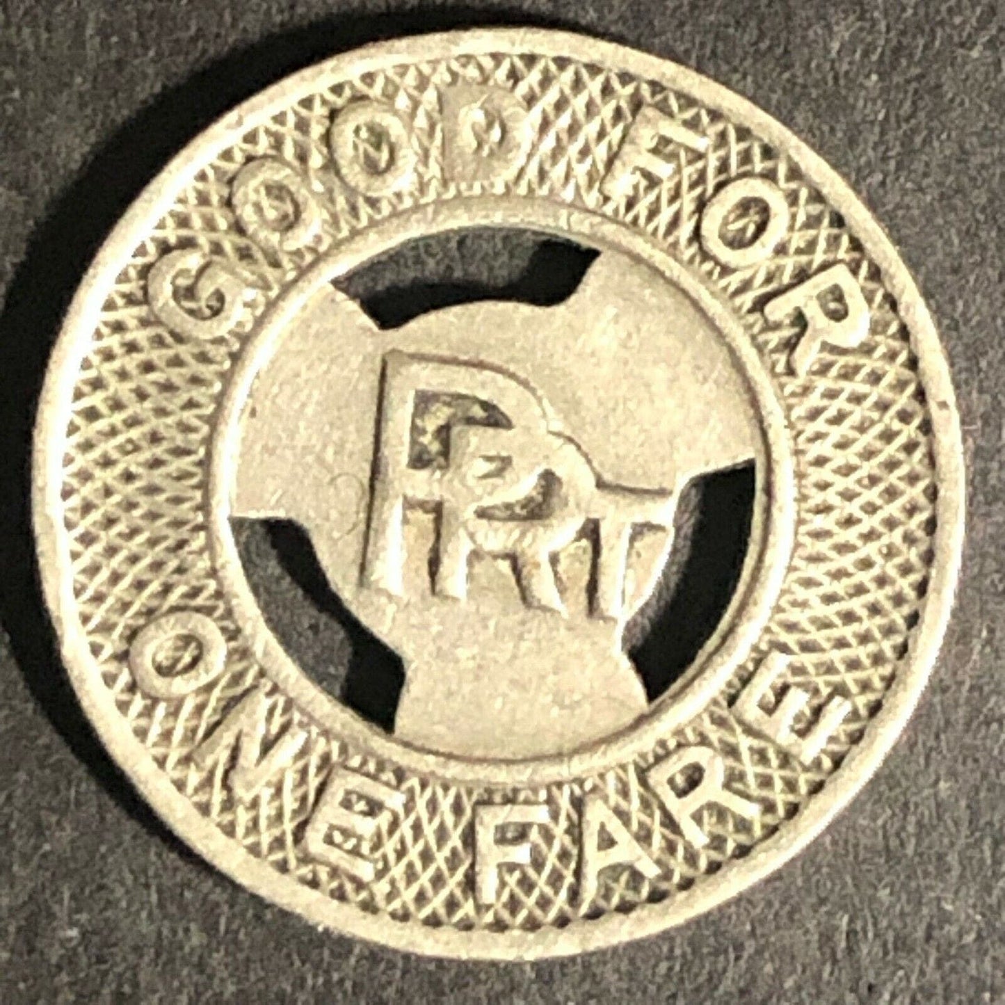 c1940's Brass Good For One Fare Transit Token Philadelphia PTC 16mm (1857)