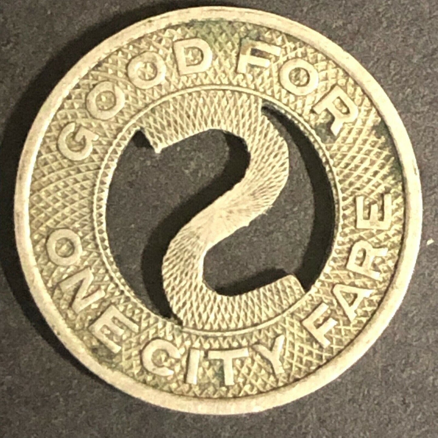 c1930-40's 16mm "Saginaw Transit Company" G/F One City Fare Token Michigan