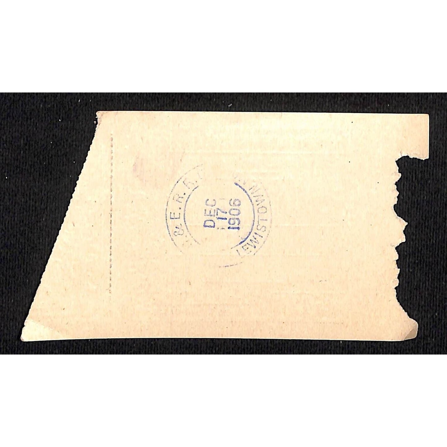 1908 Quincy, Omaha & Kansas City Railroad Co. Ticket Stub Lewistown Stamp Scare