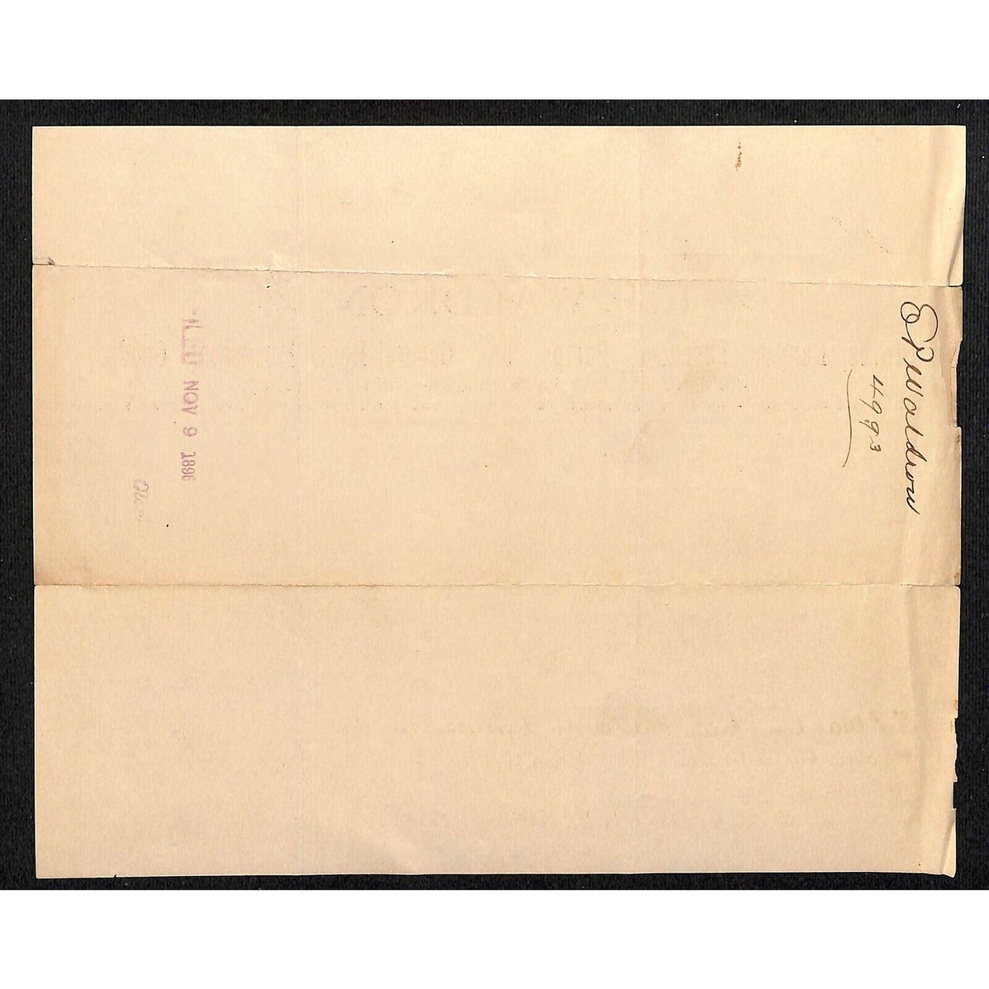 1895 Oyster Bay, Long Island Letterhead E.P Waldron Stoves Ranges Furnaces