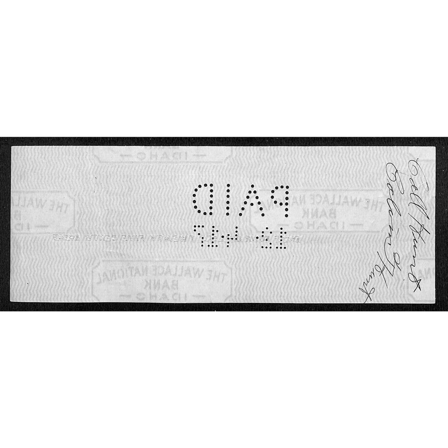 1917 Wallace, Idaho Amazon-Manhattan Mining Co. $4.75 Bank Check w/ Vignette