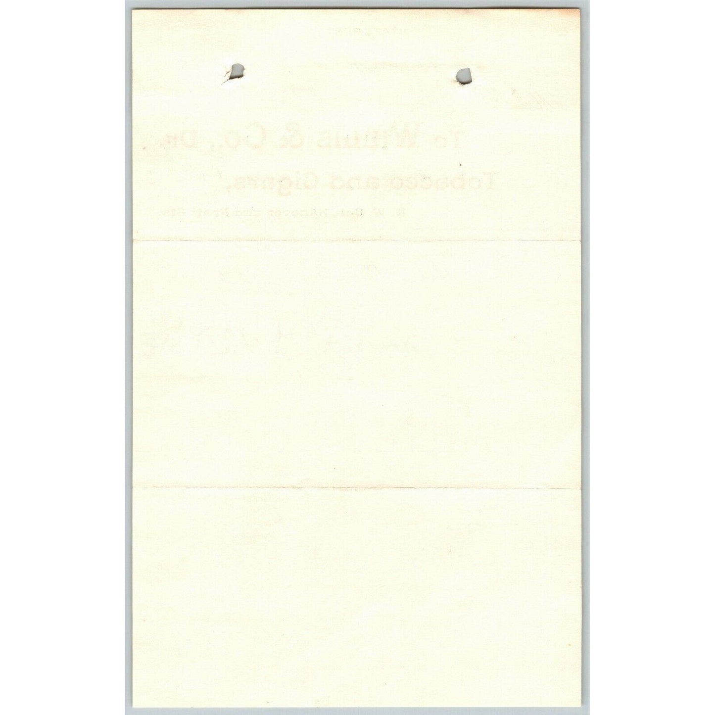 1895 Letterhead / Billhead Willis & Co. Tobacco Cigars Baltimore Ephraim Baker*