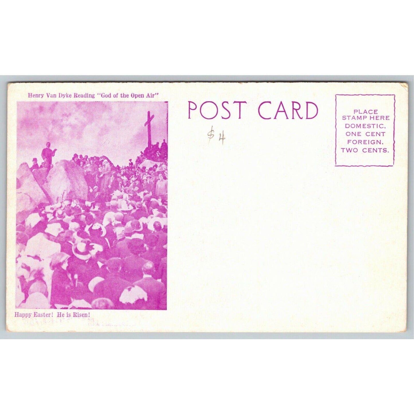 Vintage Postcard - Henry Van Dyke Tablet Mount Rubidoux - Riverside, California