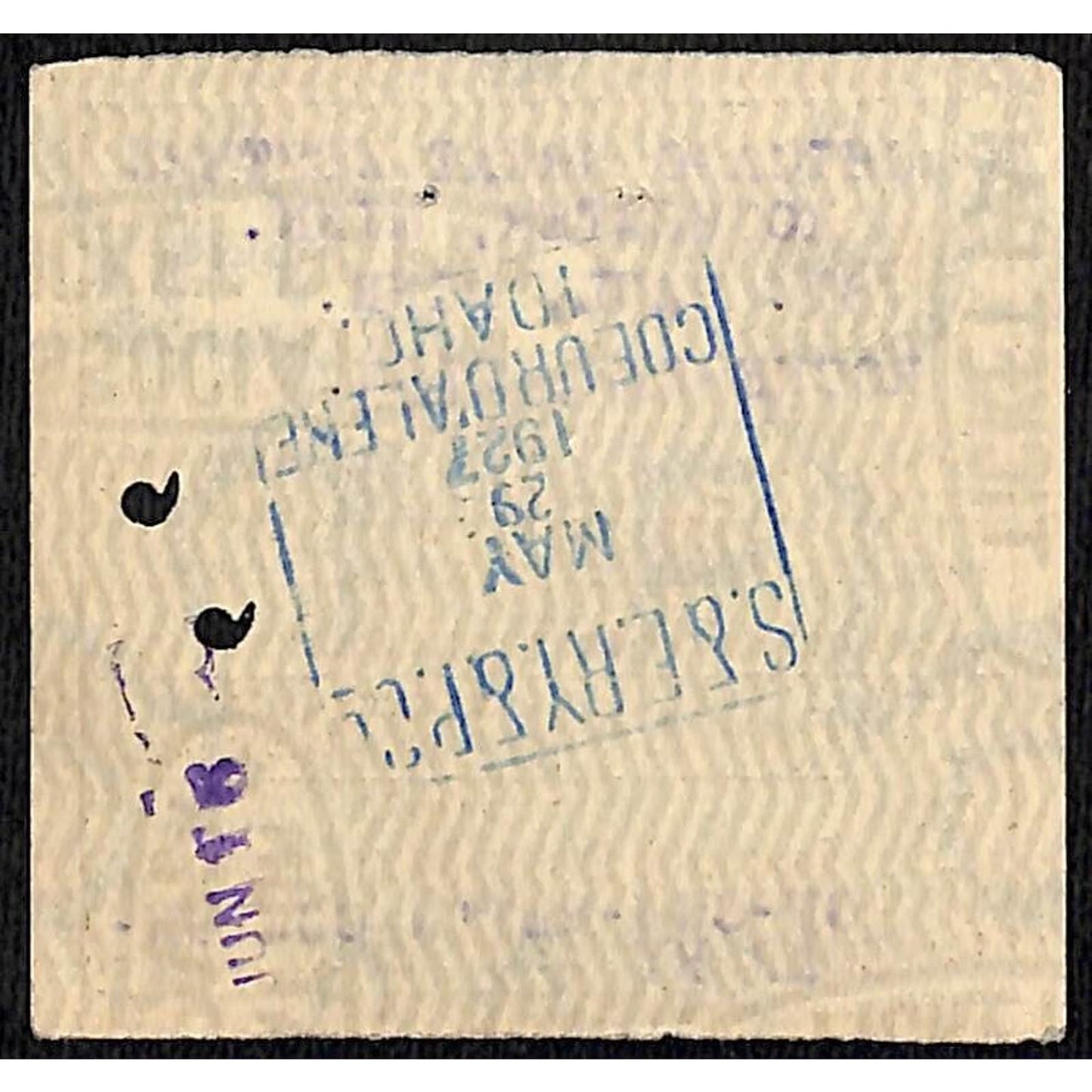 Spokane & Eastern Railway and Power Ticket Rochester, MN 1927 #787 Scarce