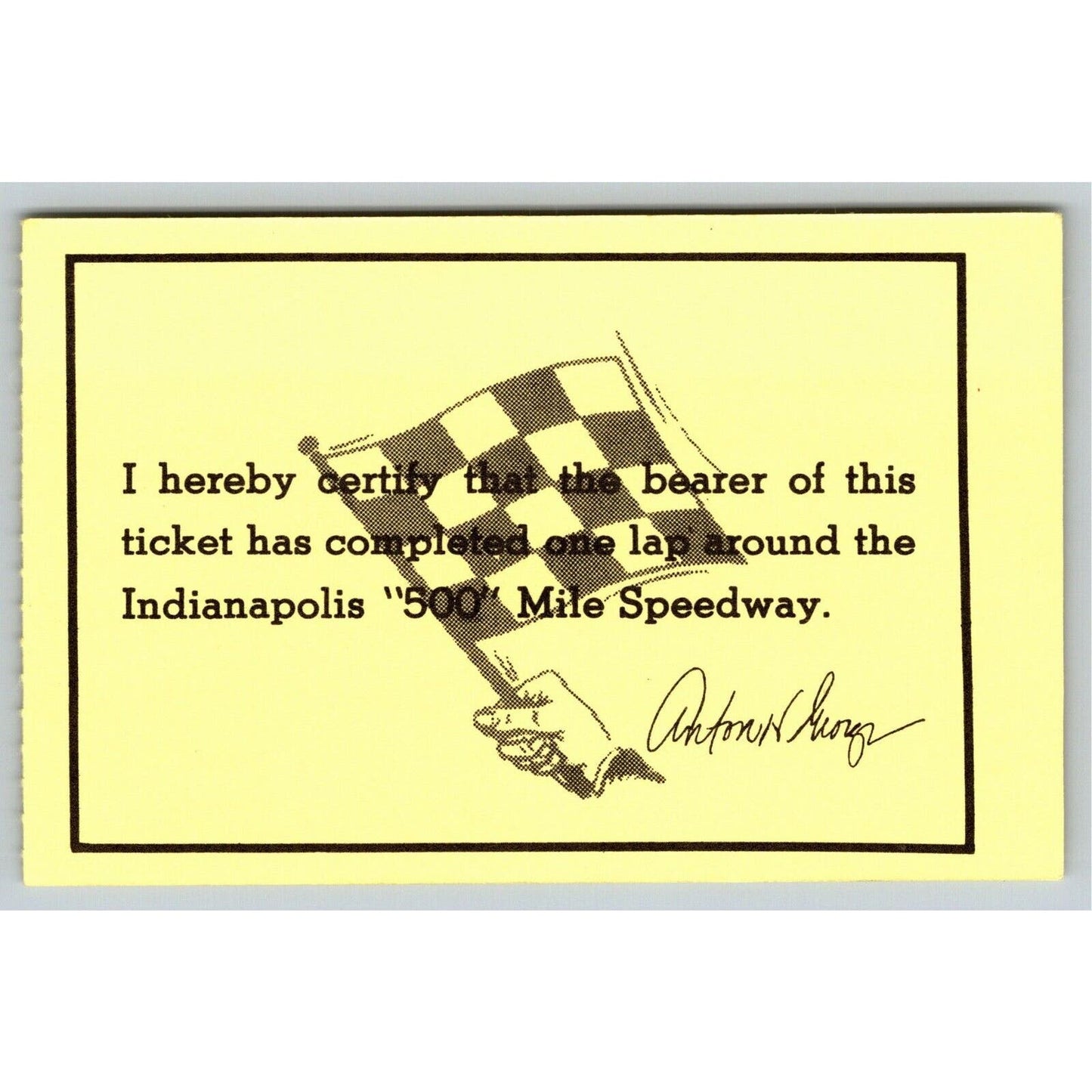 c1980's Indy 500 HOF Museum Track Tour Comp Ticket Stub Indianapolis #2933