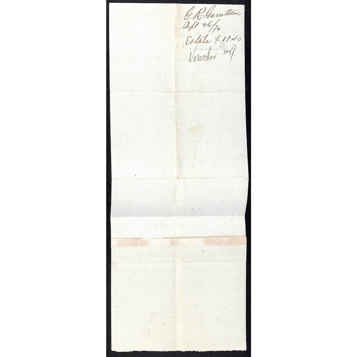 Flushing, NY G.R Garretson Grocer 1874 Billhead Statement w/ Long List of Goods