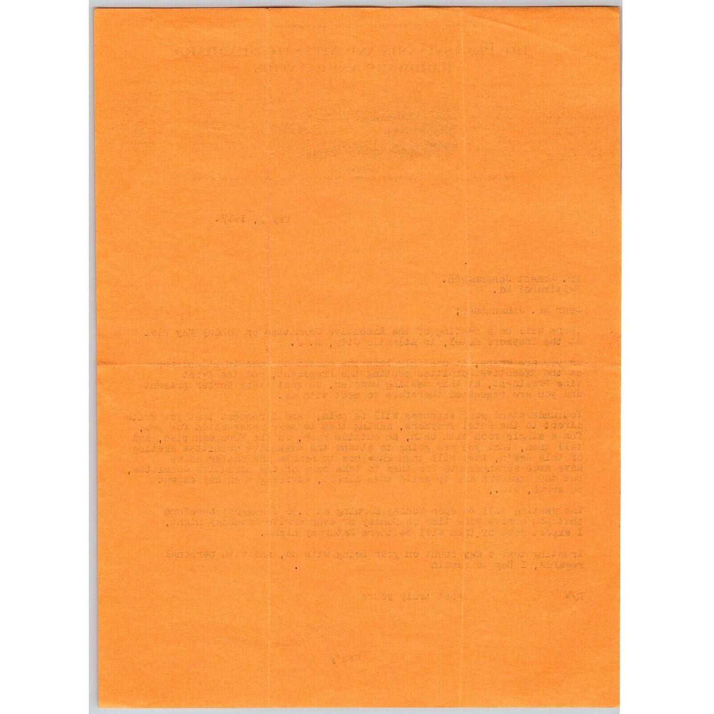 Pennsylvania Atlantic Seaboard Hardware Association 1917 Letterhead