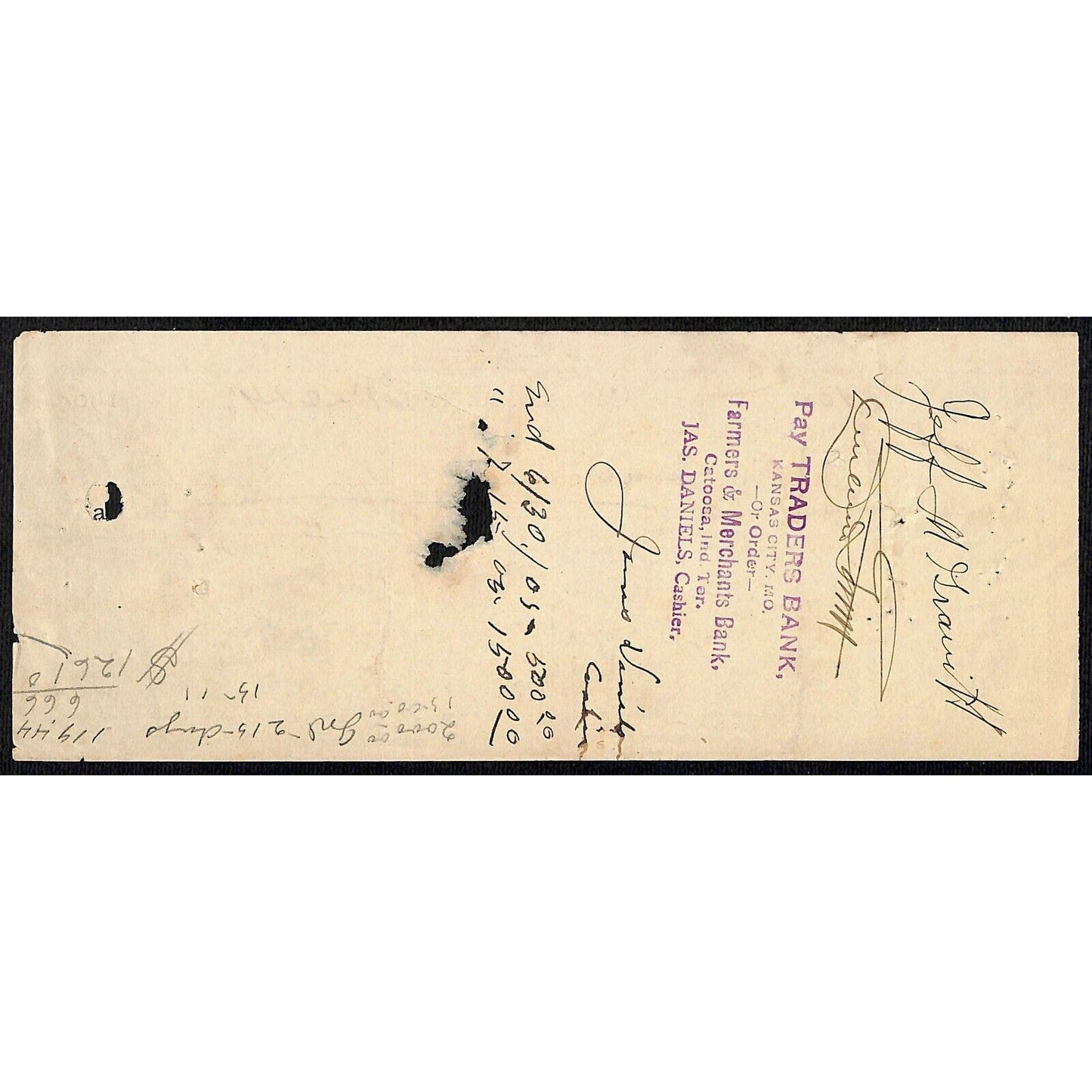 Catoosa, OK 1904 Territorial $2000 8mo. 10% Promissory Note - Scarce