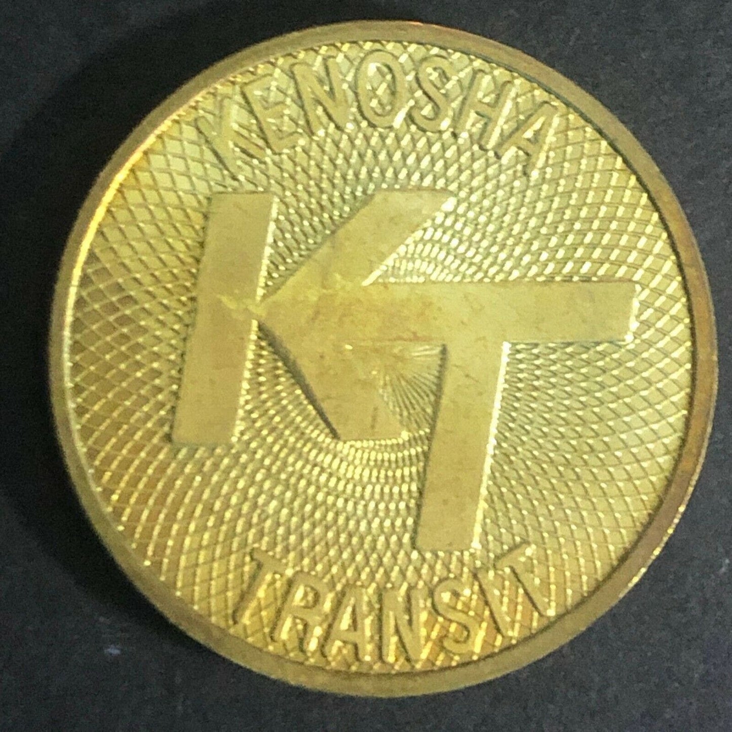 Vintage 23mm Kenosha Transit "KT" Wisconsin Brass Token