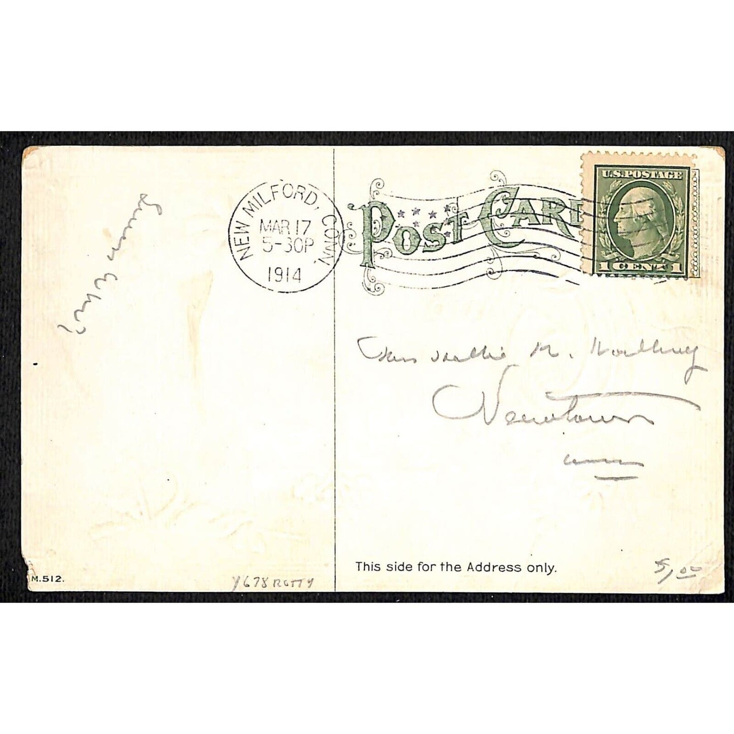 Ireland Postcard "God Bless the Harp and the Shamrock Girls.." Emboss PM 1914
