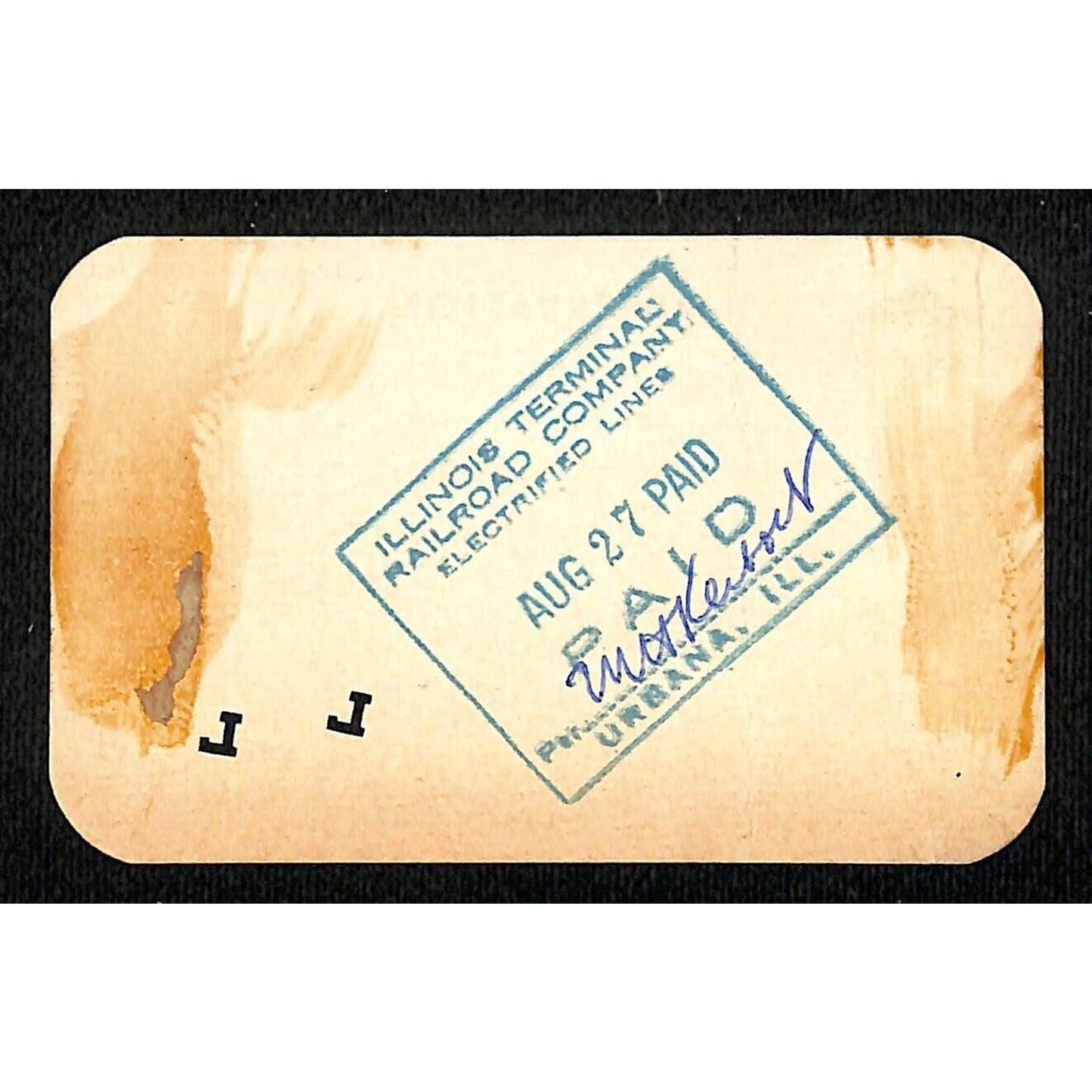 Illinois Central Railroad 1954 Bedroom Suite Reservation Card Champaign Urbana