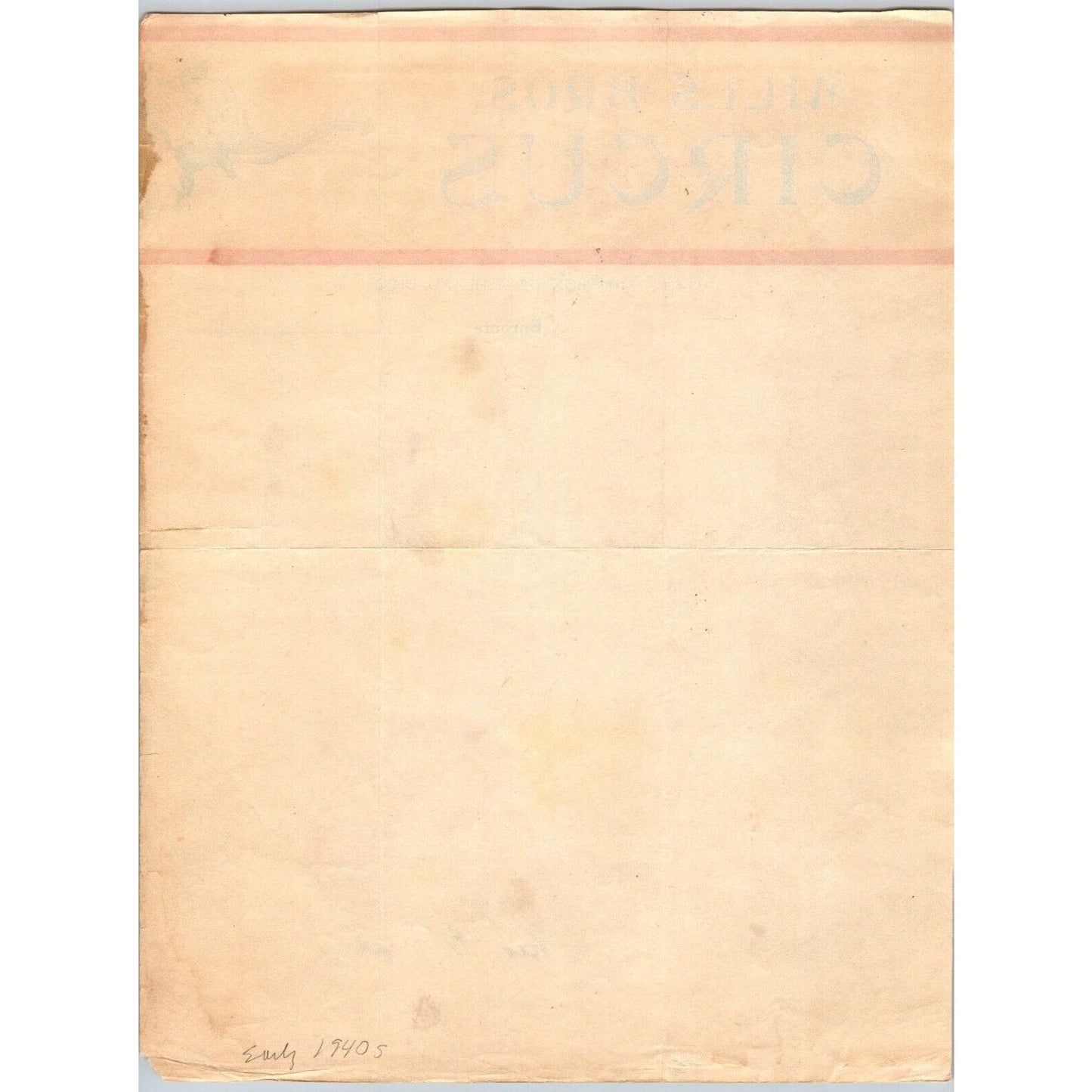 Mills Bros. Circus Letterhead c1942 Ashland, OH Elephant Scarce