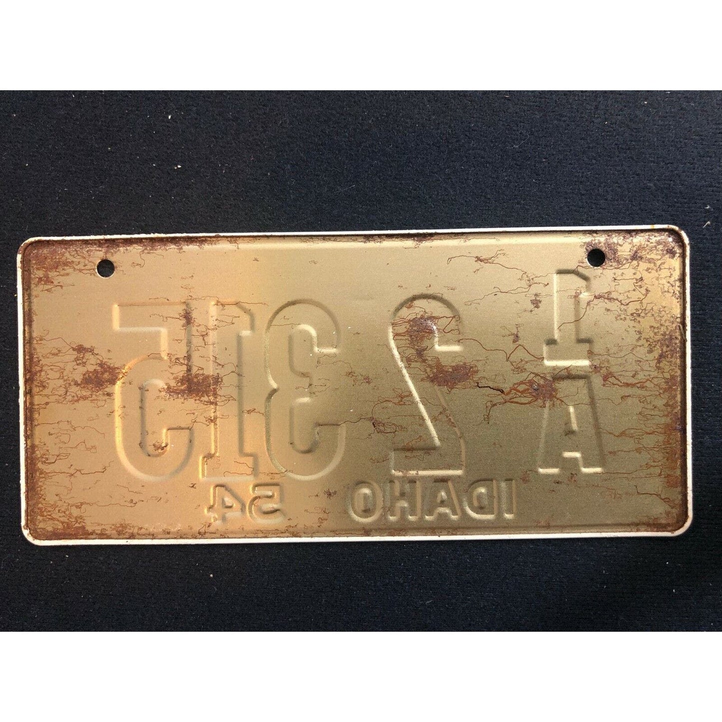 1953-54 General Mills Wheaties Tin Mini Bicycle License Plate - Idaho