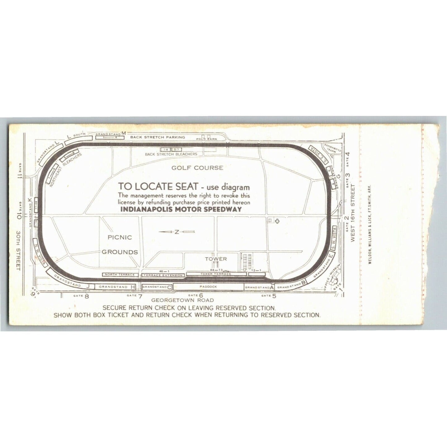 Indy 500 1974 Ticket Stub - "500 Mile Intl. Sweepstakes" $25 Adm. Seat 7