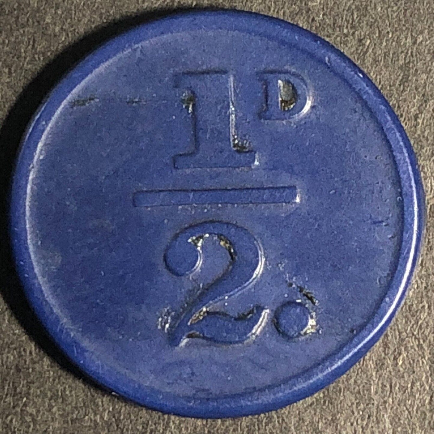 Manchester Transport England Plastic Token Blue 1/D 21mm c1950's-60's