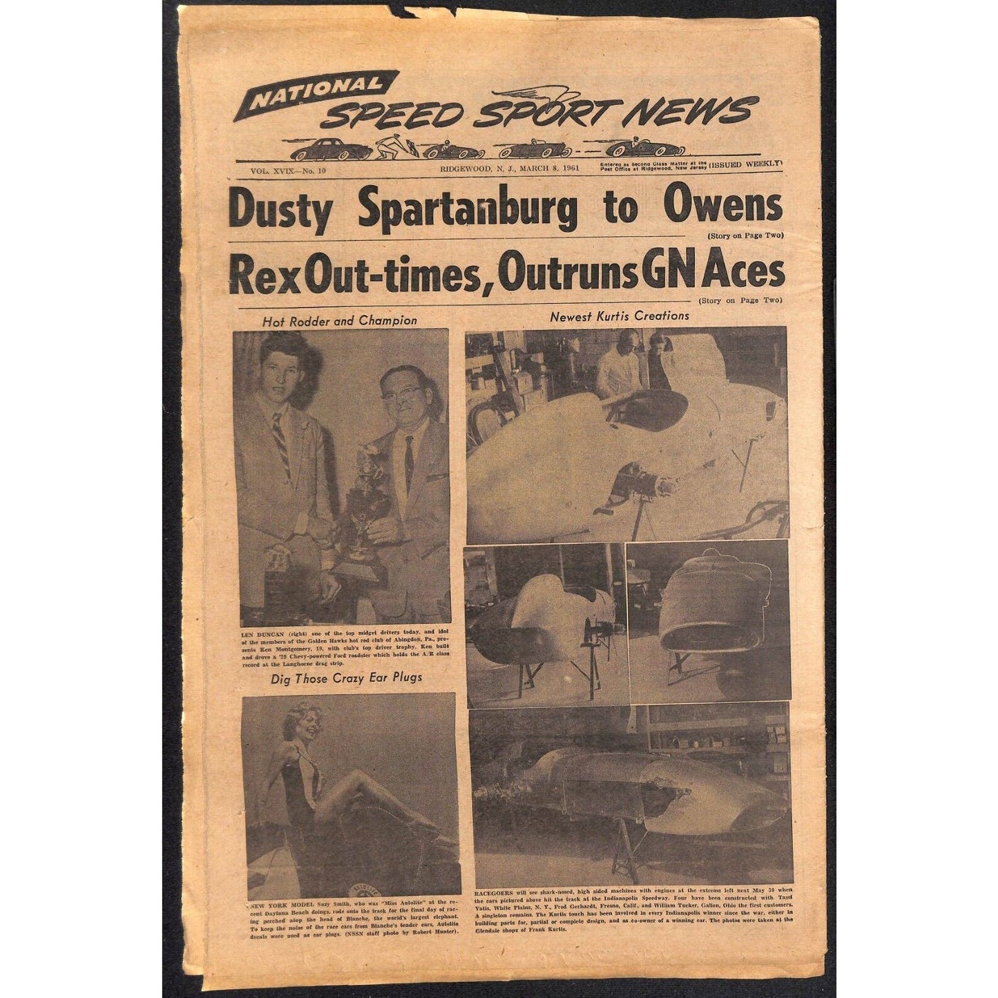 National Speed Sport News 3/8 1961 Duncan Wins Teaneck w Broken Axle Racing 11pp