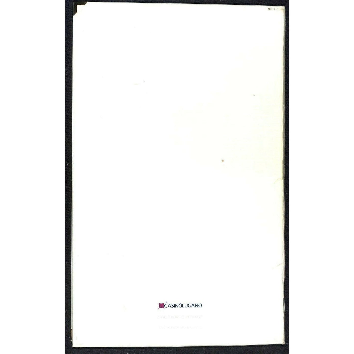 Casinò Lugano Large Stiff Panel Dinner Menu Italian Restaurant Switzerland
