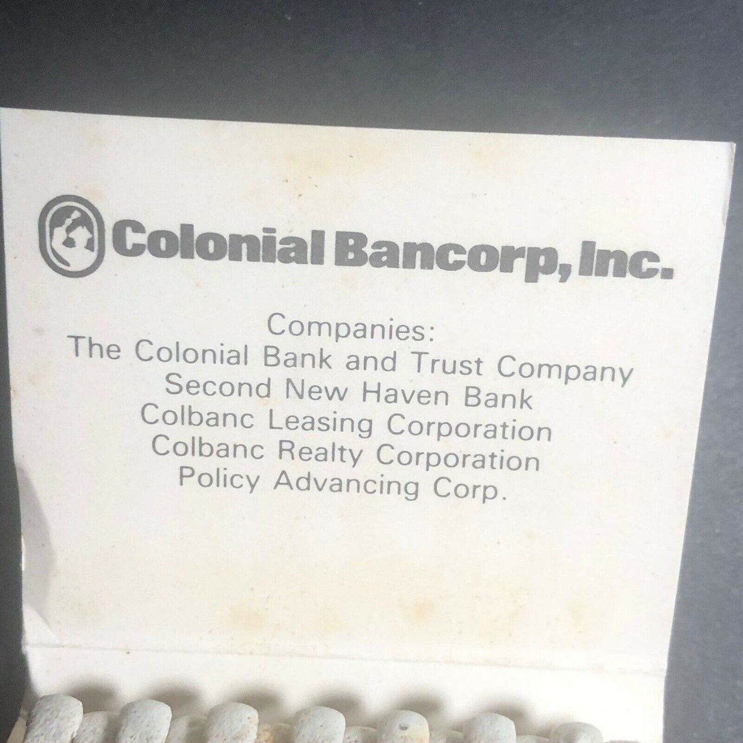 80's Full Matchbook "Colonial Bank / Bancorp and Trust"