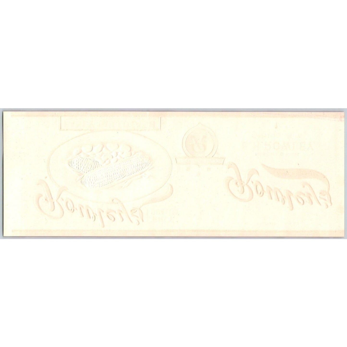 Rowley's Fancy Succotash Paper Can Label Fabius, NY c1928-30's Embossed