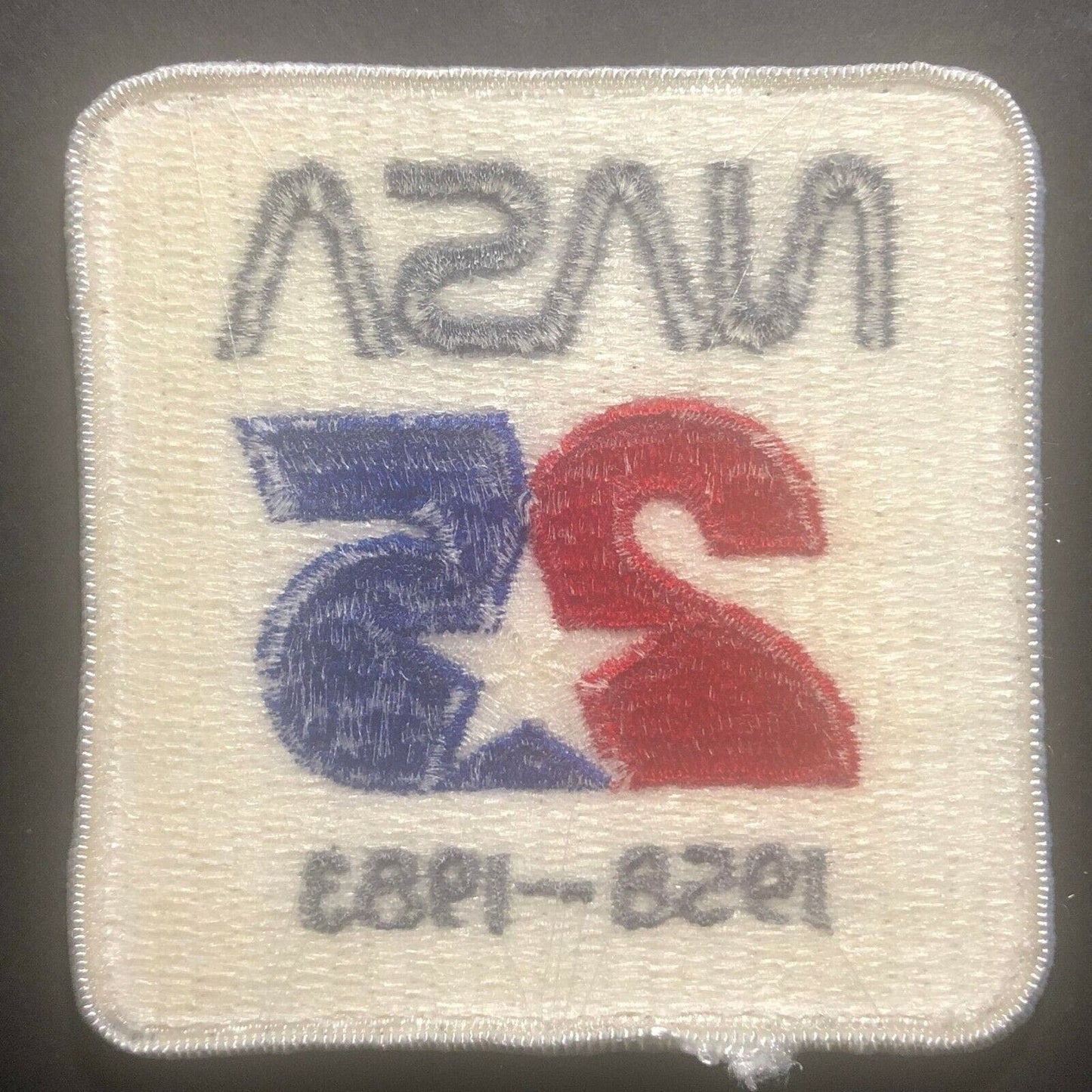 Vintage NASA Red White Blue "25" (Anniversary) 1958-1983 Embroidered Patch