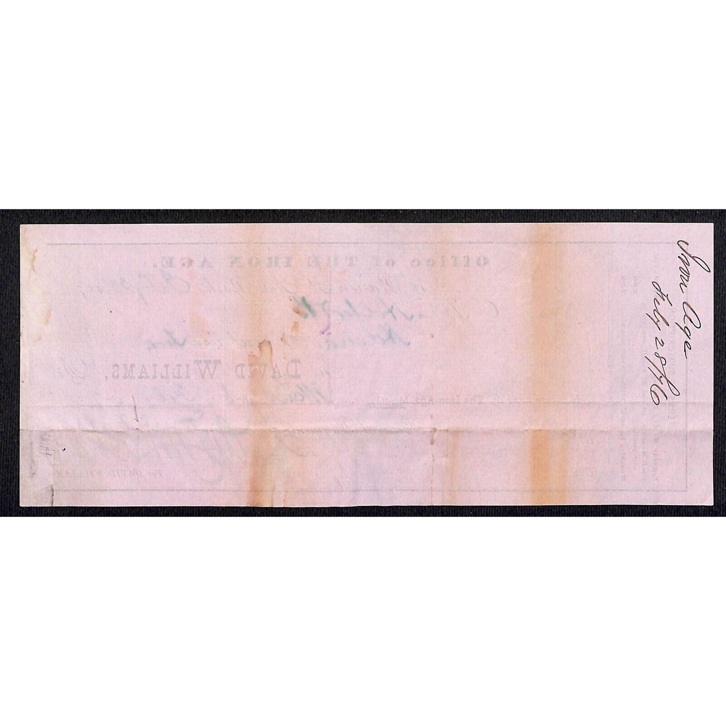 Iron Age Monthly 1876 Bank Check Warren St. NYC New York, NY Helena, MT Scarce