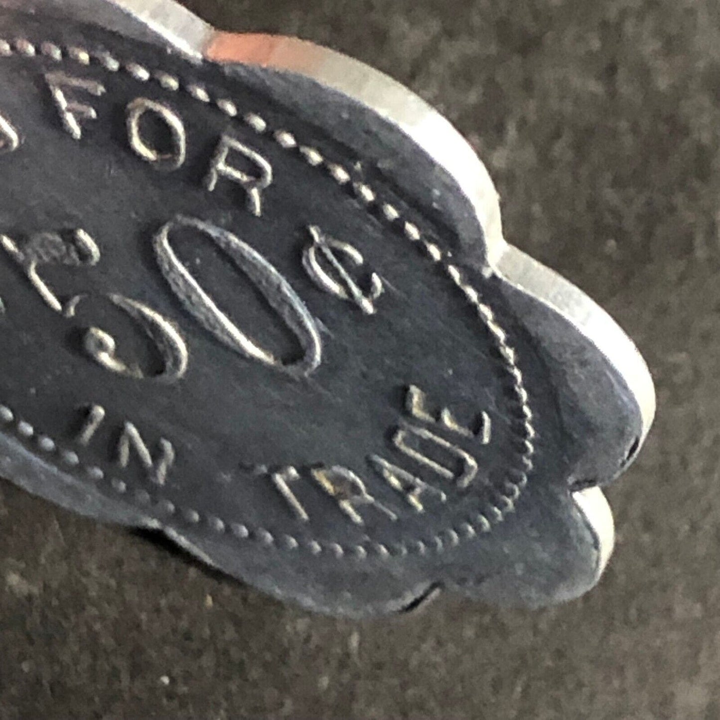 John Krier General Mdse. Iona, Minn G/F 50c Alum Scalloped Token 29mm Scarce
