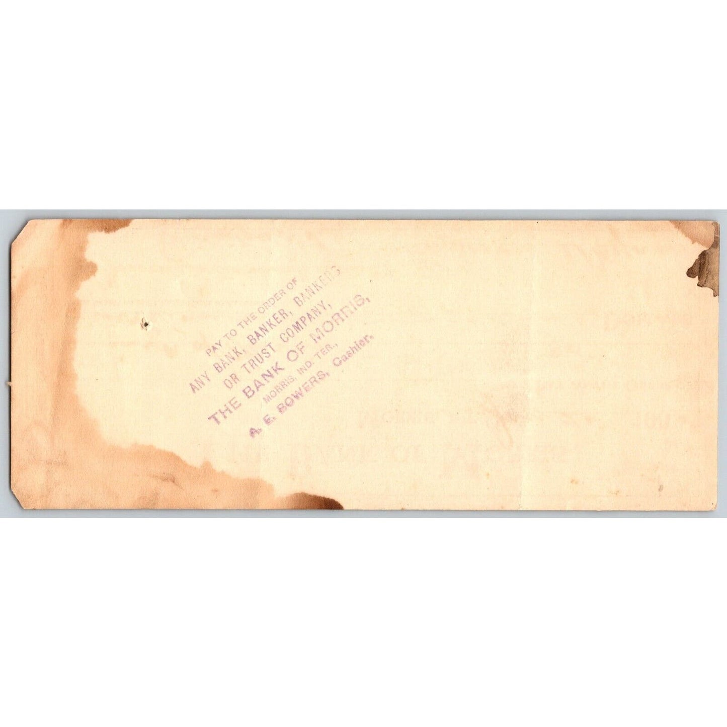 Morris, OK Indian Territory 1905 "The Bank of Morris" Scarce