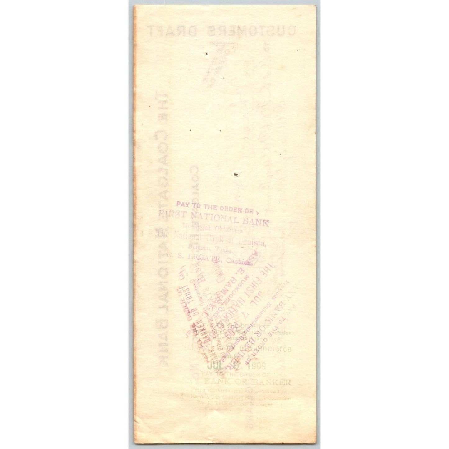 Coalgate, OK 1909 Indian Territory* National Bank Check - Scarce