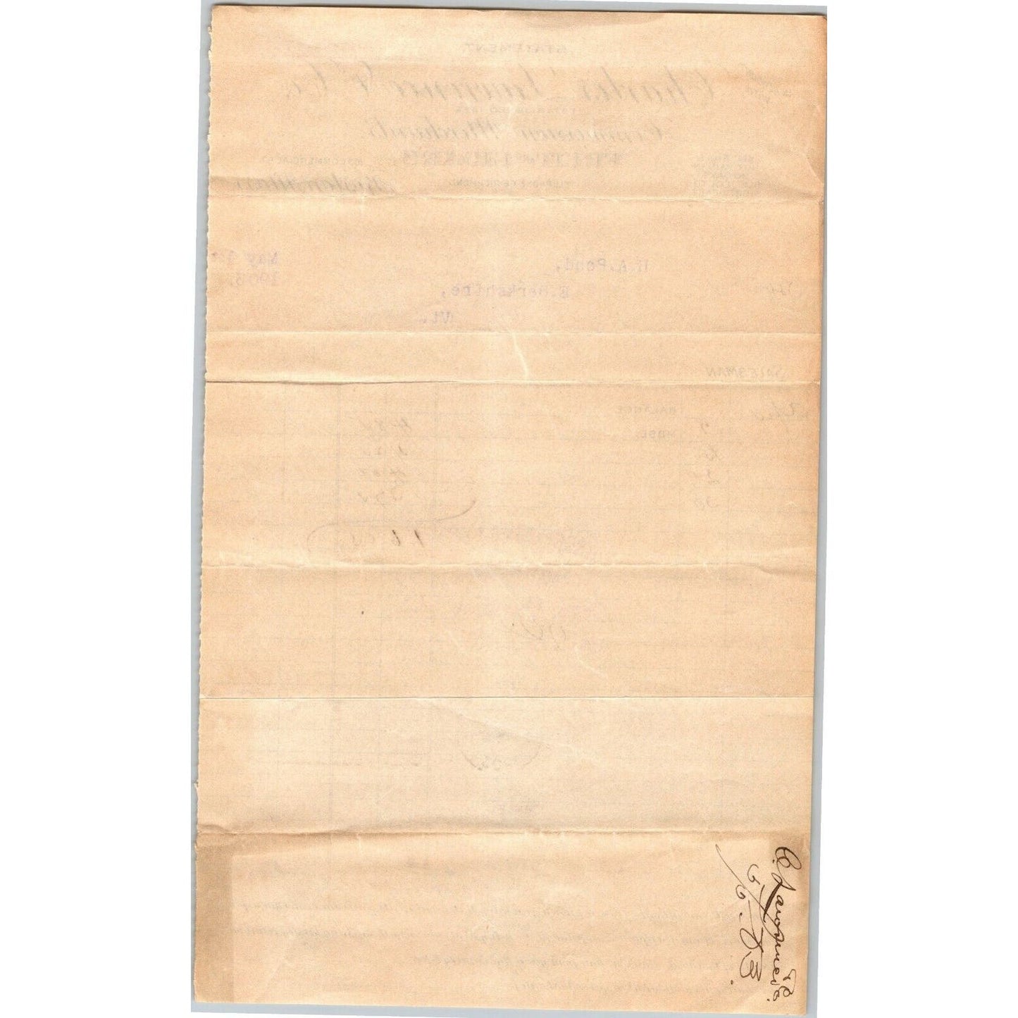 Boston, MA Charles Lawrence & Co. "Fruit & Cigars" 1903 Billhead Letterhead