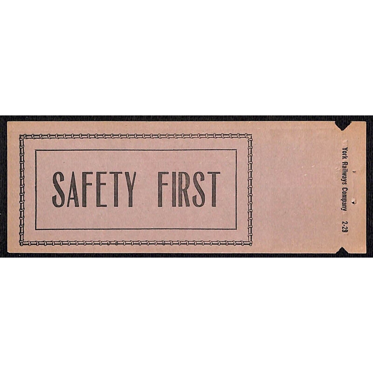c1929-37 York Railways and York Bus Company Unused Transfer Ticket #7000484 VGC