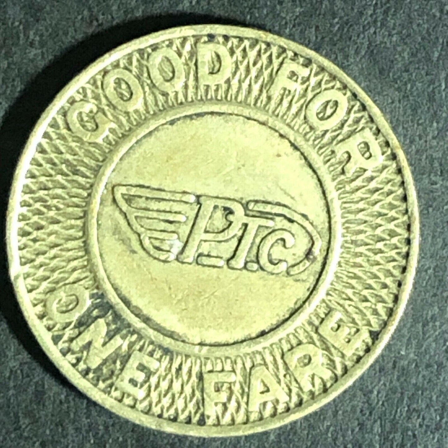 Brass G/F One Fare Transit Token Philadelphia Transportation Co. PTC 16mm (1871)