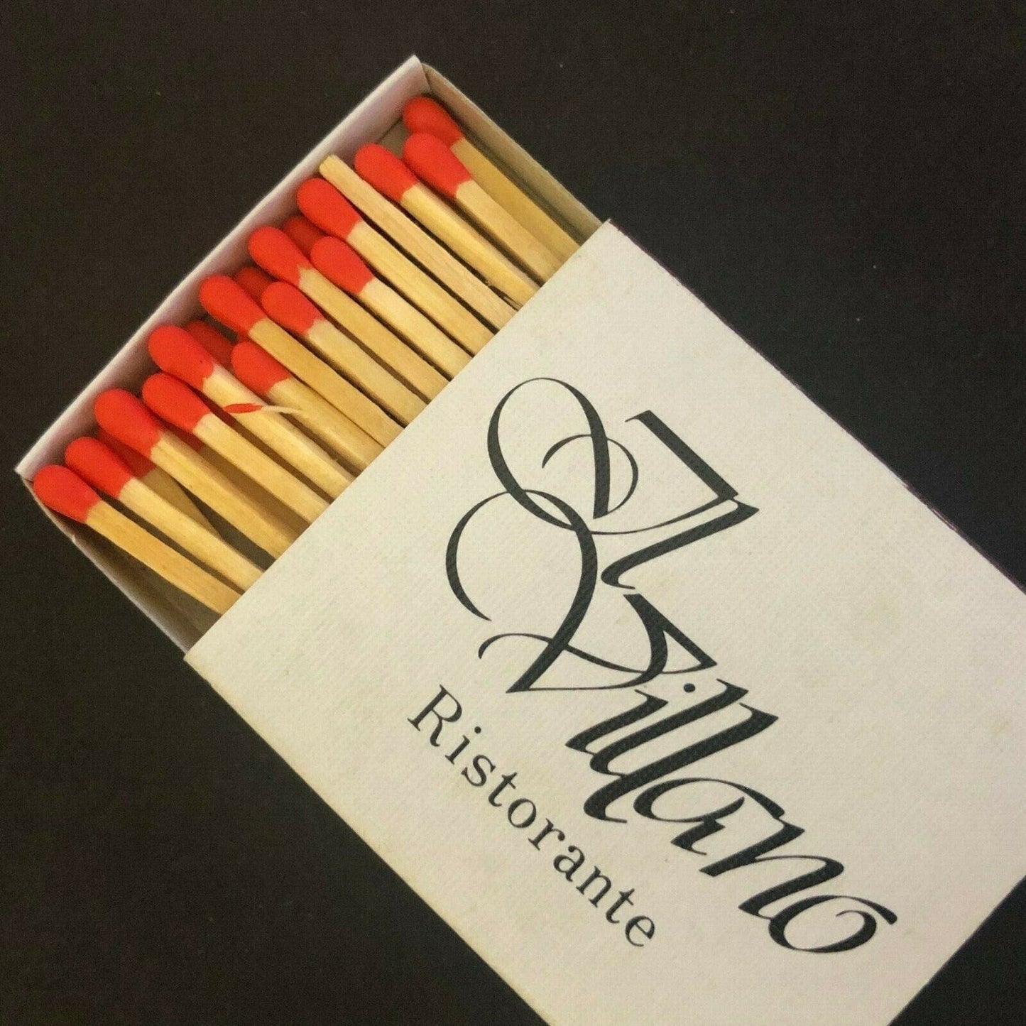 c1970's-80's Wooden Matchbox Matchbook - Il Villano Ristorante Westport, CT