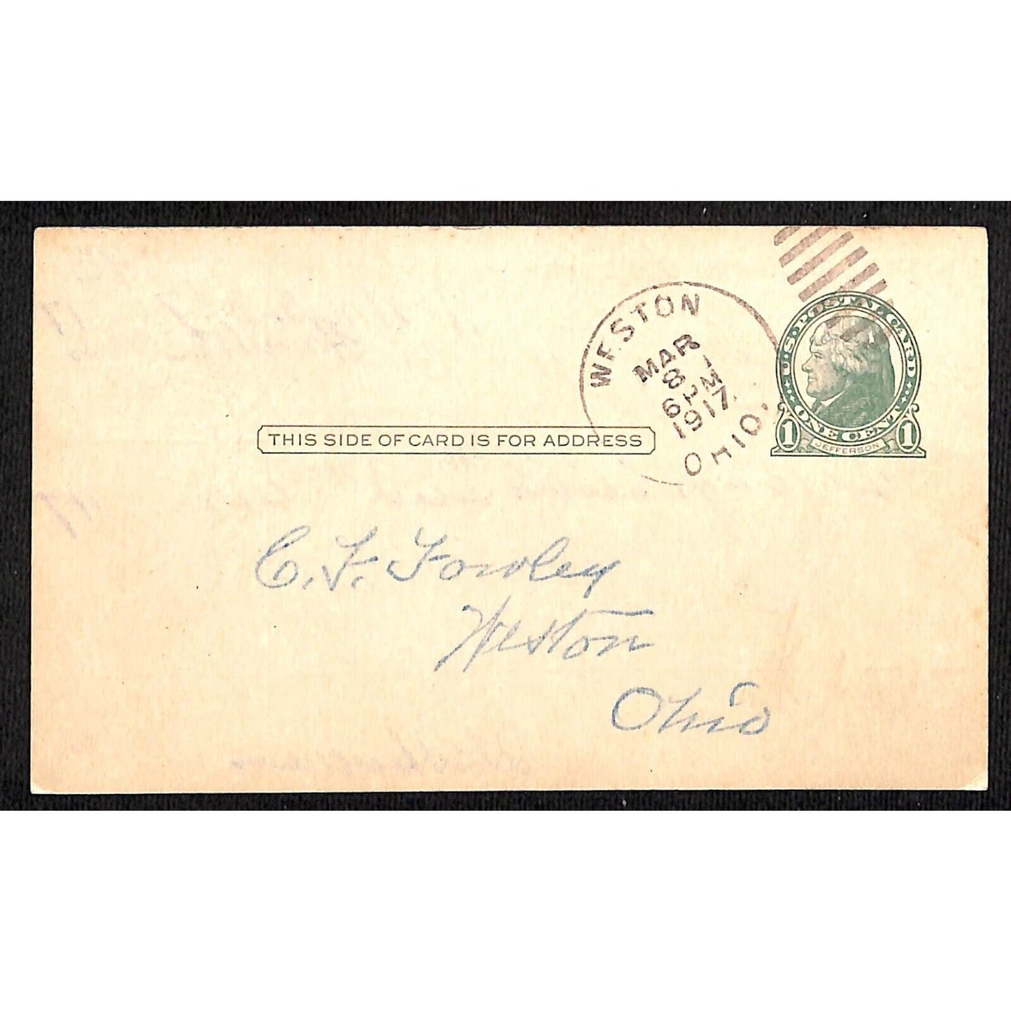 Ohio Electric Railway 1917 Freight Arrival Notice Postcard - Clover Seed