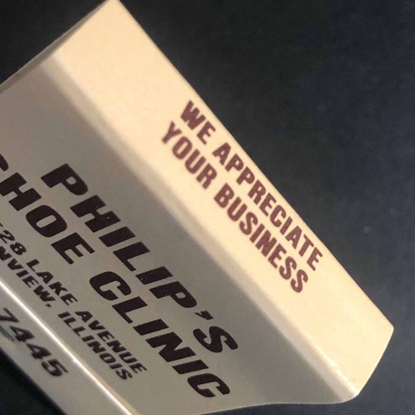 Vintage c1970's-80's Full Matchbook "Philip's Shoe Clinic" Glenview, IL
