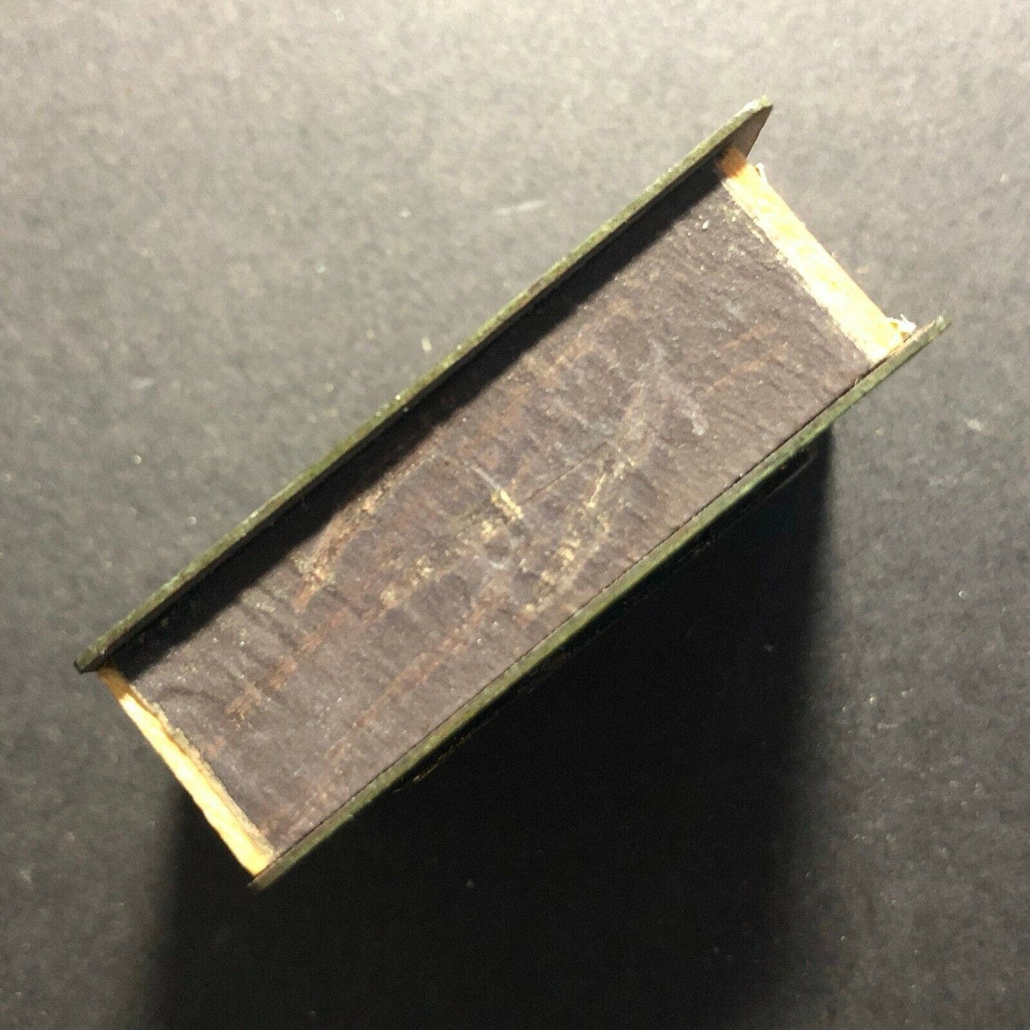 c1960's-70's Brass Colored Matchbox w/ Affixed Dansk Rigsvaben Enameled? Emblem