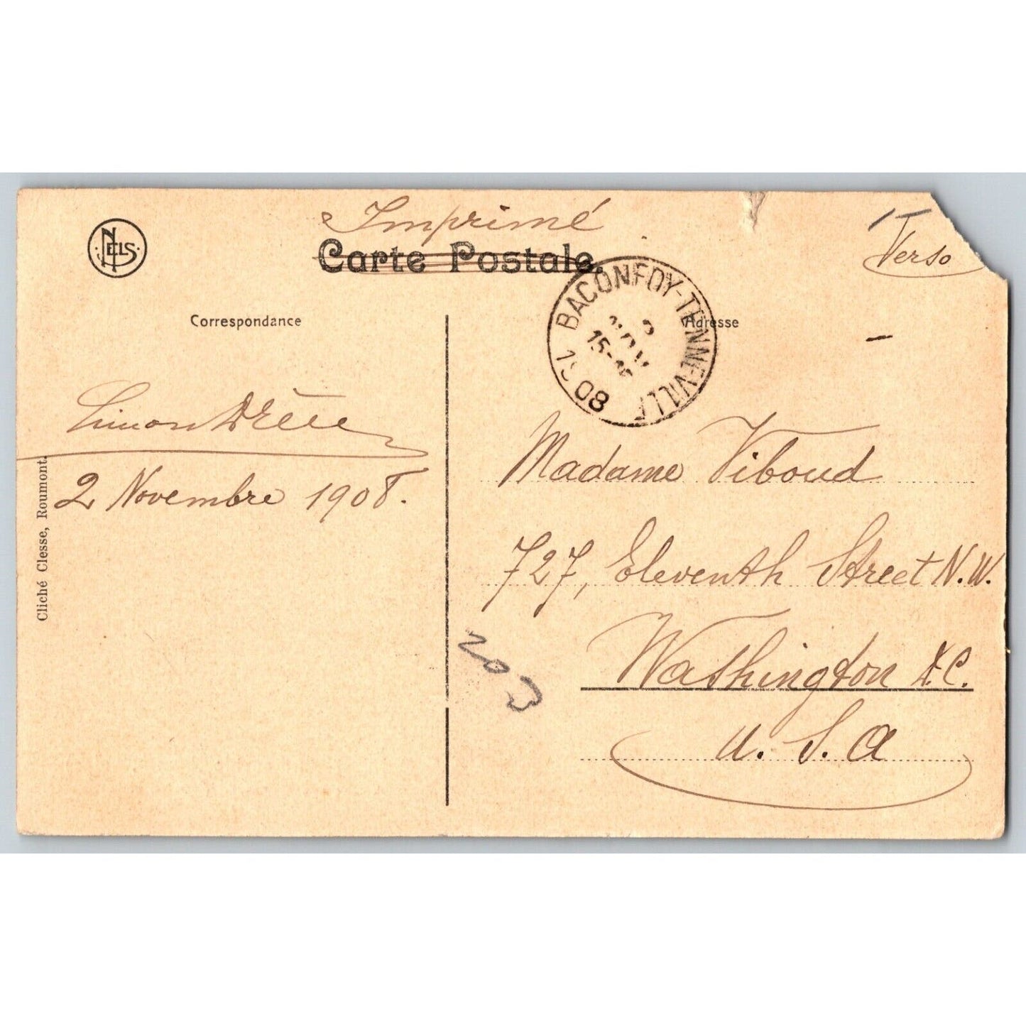 Auto Racing Postcard 1908 "Ortheuville Circuit des Ardennes" Scarce