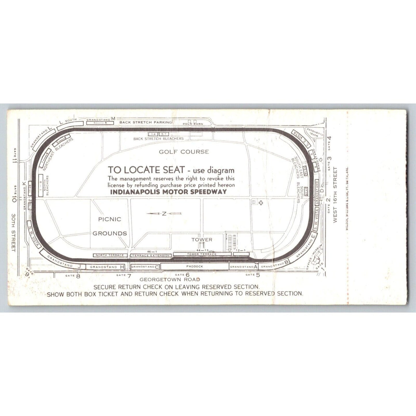 1972 Indianapolis 500 Ticket Stub w/ Al Unser Racing IMS Seat 7
