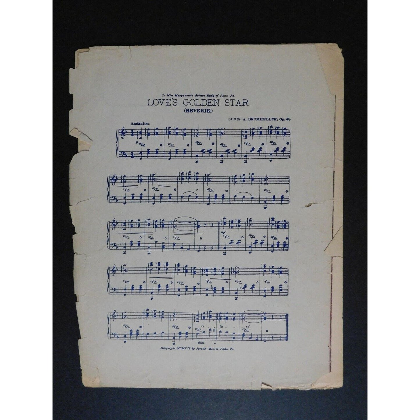Vintage 1908 Sheet Music "Overture Patriotic" Richard L. Weaver