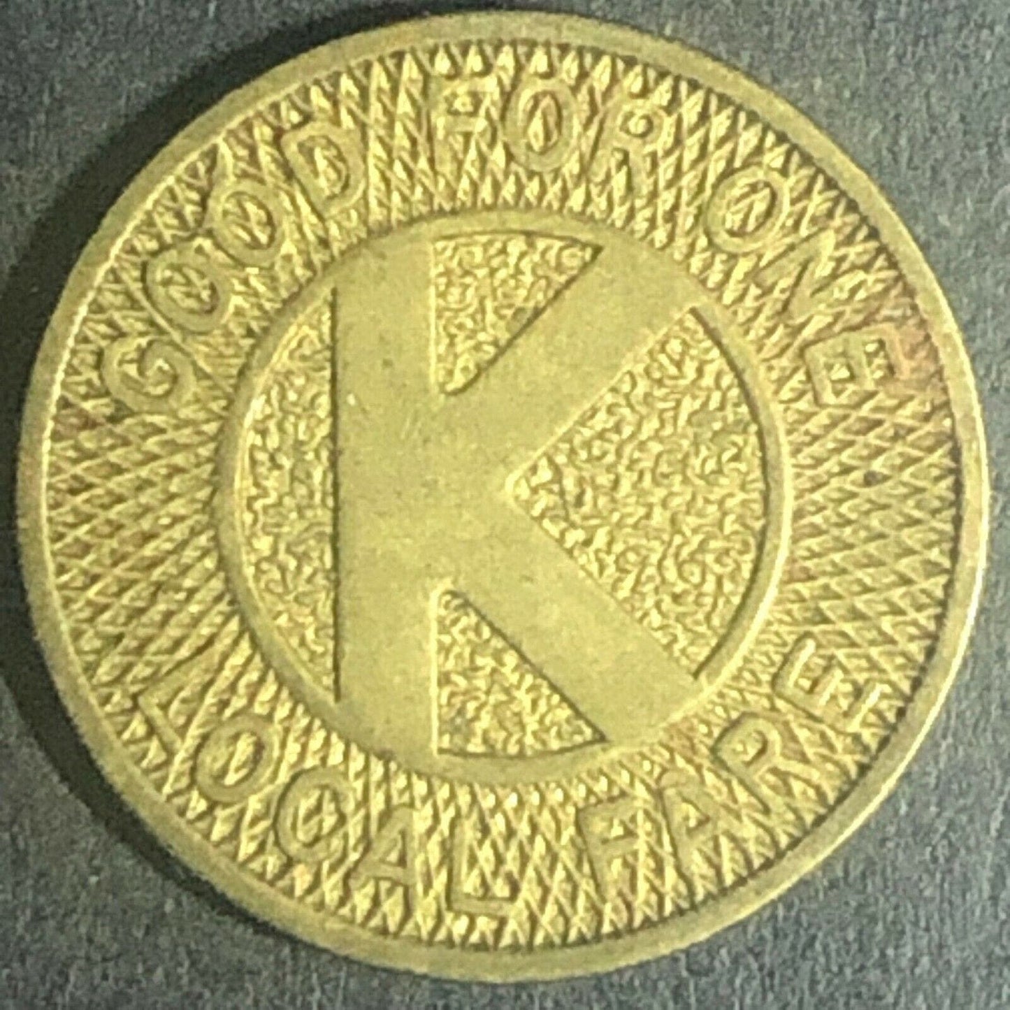 1945 16mm Key System Oakland G/F One Local Fare Transit Token CA