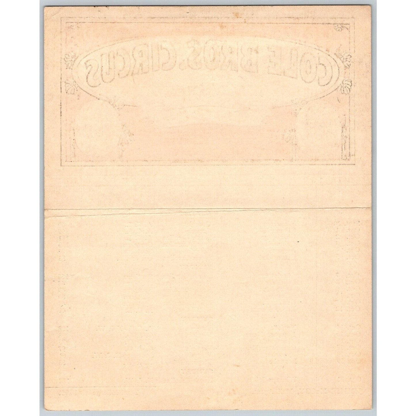 1935 Cole Bros with Clyde Beatty Circus Route Card GA SC NC VA
