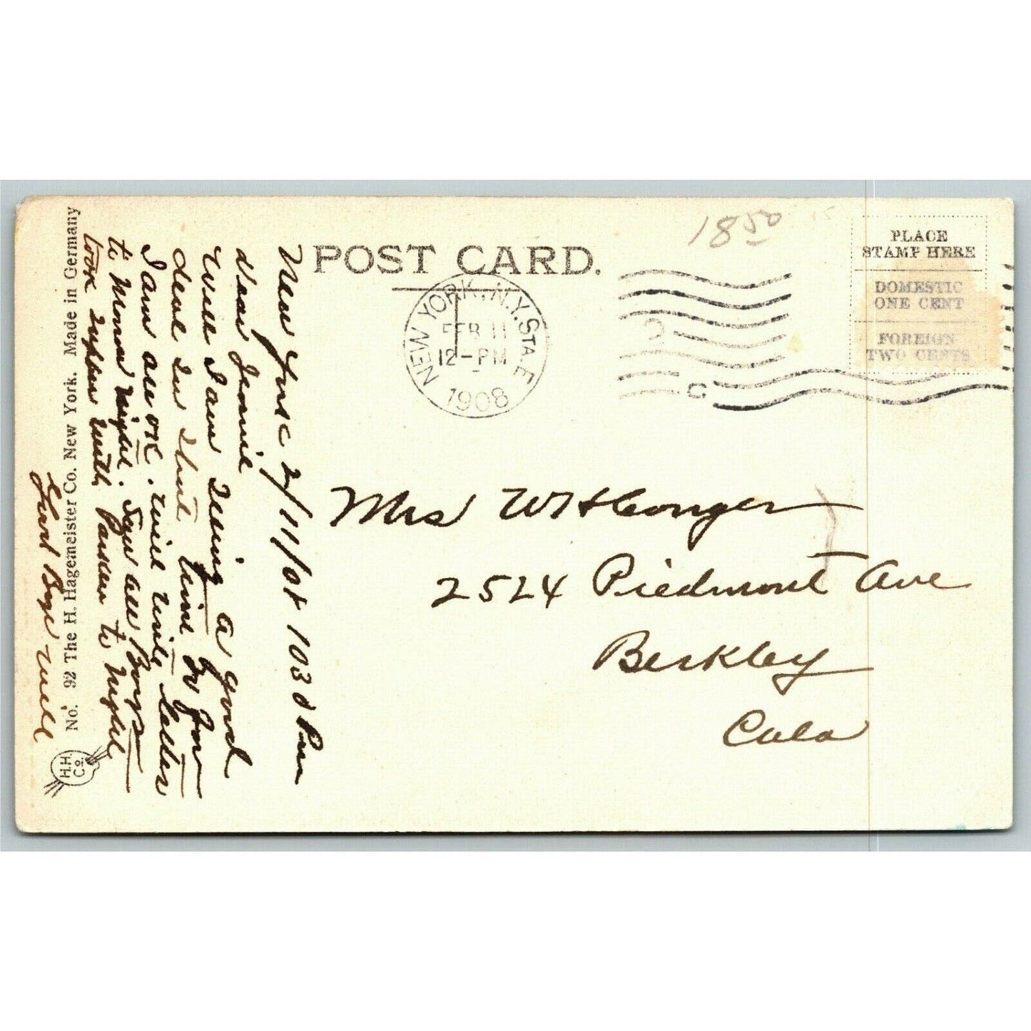 Vintage c1908 New York Postcard "Flatiron Building" (Hagemeister H. H. Co.)