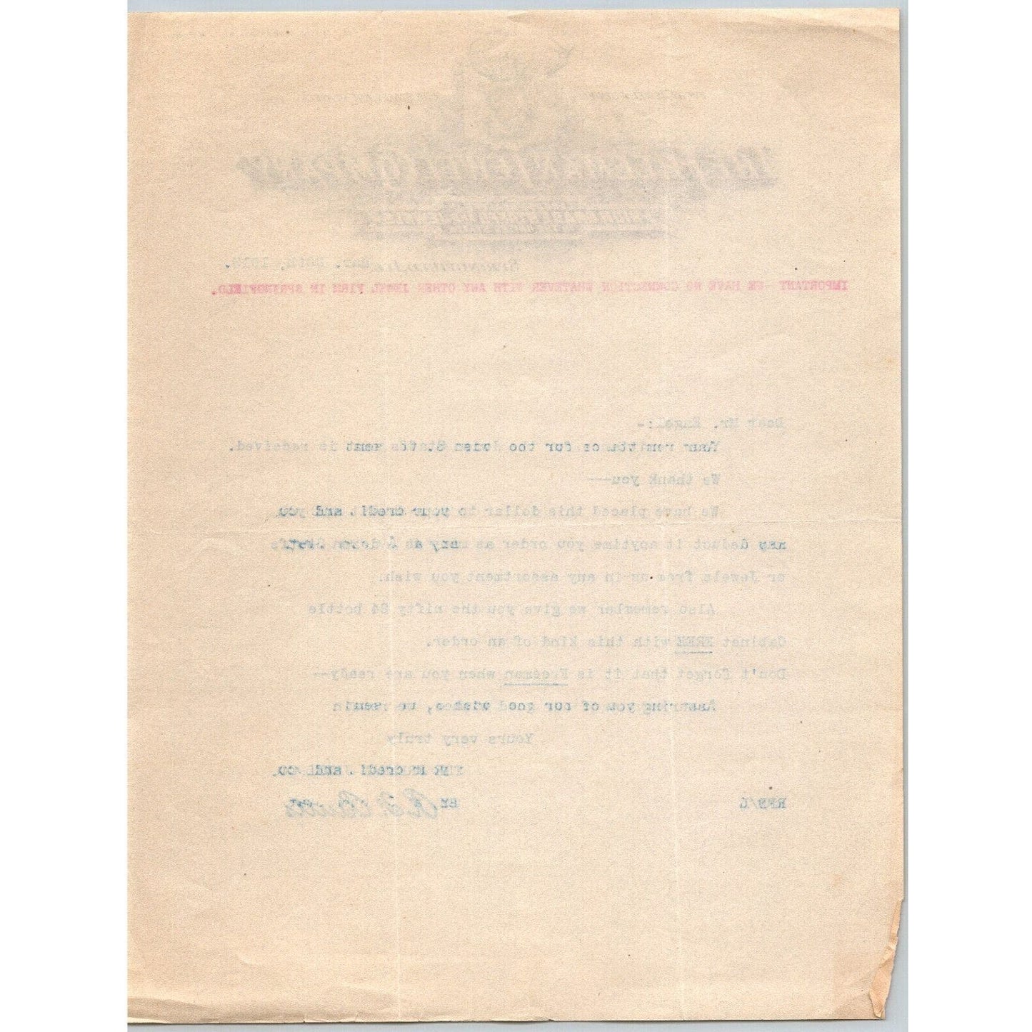 Springfield, IL The Freeman Jewel Co. Staffs "Engel" Letterhead Scarce