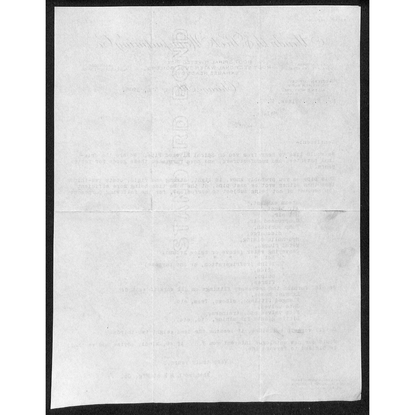 Chicago, IL Abendroth & Root Water Tube Boilers Manufacturing 1905 Letterhead